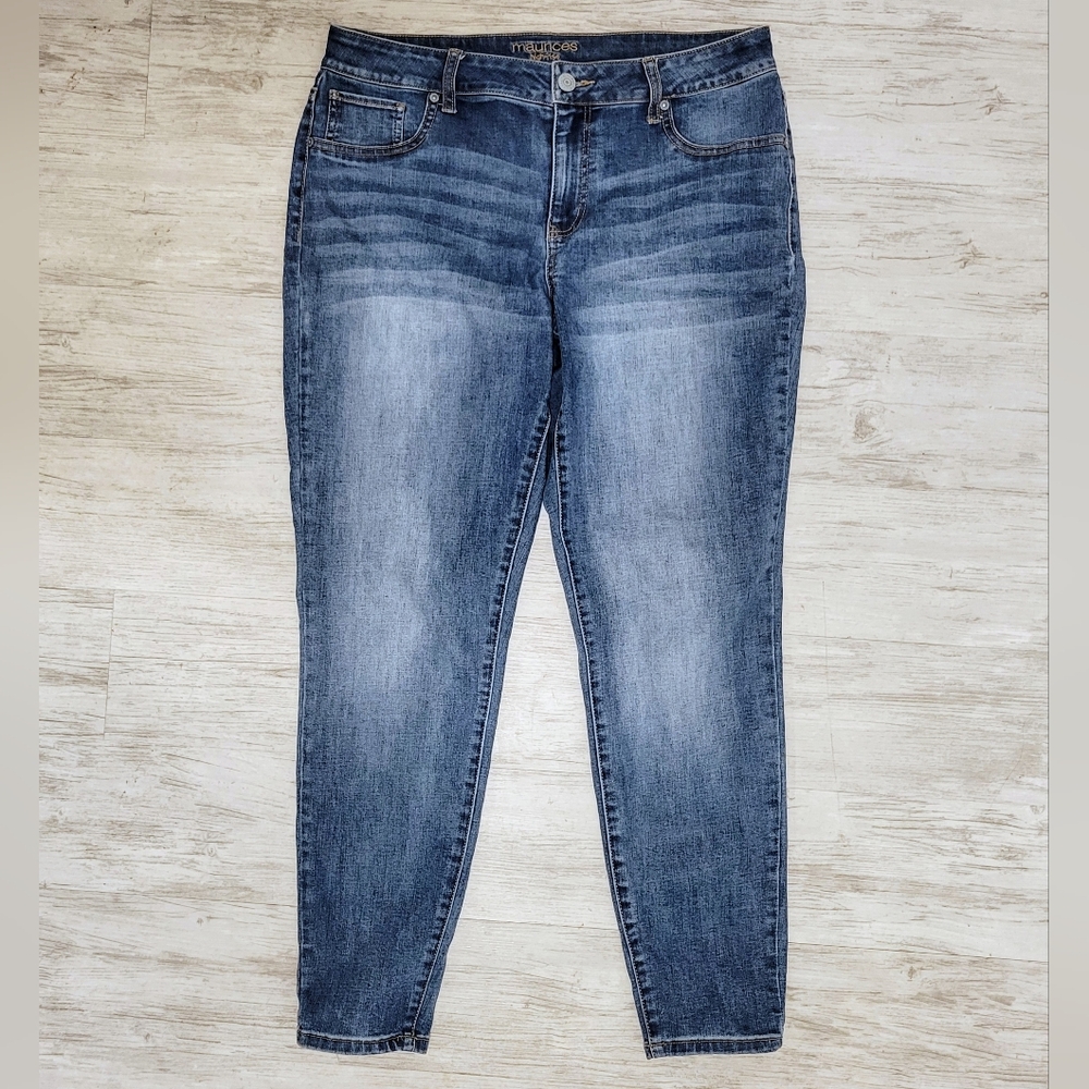Maurices High-Rise Versatile Blue Jeans Medium Wash Skinny Women's L Regular 14